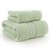 (国美自营)依明洁 纯棉吸水毛巾浴巾各一条 绿色套装(90g+360g)
