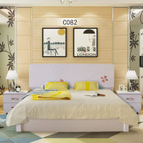 木巴现代简约板式床韩式风箱体床储物床1.8米高箱储物公主床双人床(默认)