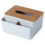 纳宝士多功能纸巾盒桌面餐巾抽纸盒客厅遥控器收纳盒 塑料竹木盖灰色