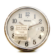 精工(SEIKO) 时尚静音扫描闹钟QHE115K黑框白盘(白色)