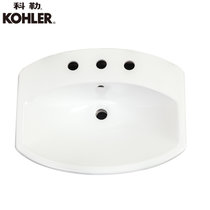 科勒台上面盆 K-2351T-1/4/8 希玛龙陶瓷台上洗手盆面盆洗脸盆(2351T-1-0单孔台盆)