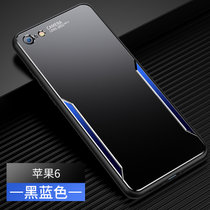 iPhone 6手机壳新款苹果6plus肤感保时捷6s防摔全包软边6Splus保护套(黑蓝色 苹果6/6S 4.7英寸)