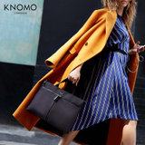 KNOMO英国Copenhagen新款女包14寸通勤包电脑包斜跨手提包单肩包(黑色)
