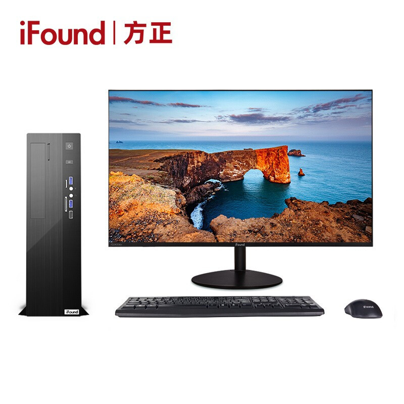 方正FD1541A-KA52200商用台式机电脑i5-10400 /8G/256G/集成/21.5英寸显示器(黑)