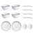 12件套 陶瓷碗盘餐具套装带勺碟家用碗盘子米饭碗(黑边 4人餐具12件套（圆碗）)