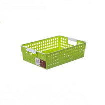 禧天龙塑料桌面收纳筐环保中号厨房收纳盒3个装草绿色4L7104