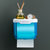 卫生间纸巾盒放厕所的抽纸马桶纸盒置物架放卫生纸壁挂式浴室厕纸(小号透明蓝)
