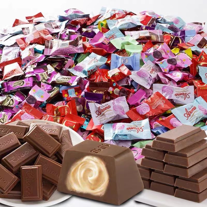 糖果巧克力英瑞世家爆浆夹心巧克力500g13袋多口味混合装黑巧克力年货