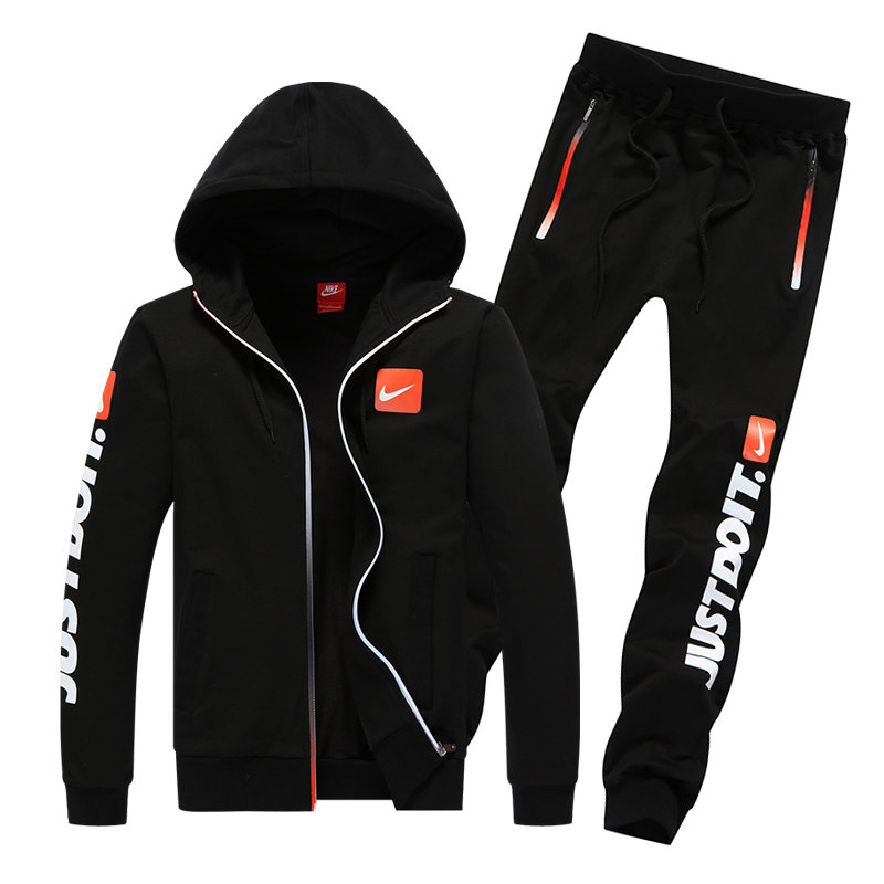 运动套装nike耐克运动套装连帽运动服拉链衫运动裤5866黑灰蓝黑色xxl