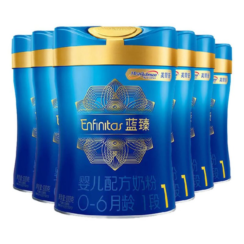 婴童奶粉美赞臣蓝臻1段900克新包装6罐装原装正品返回商品页