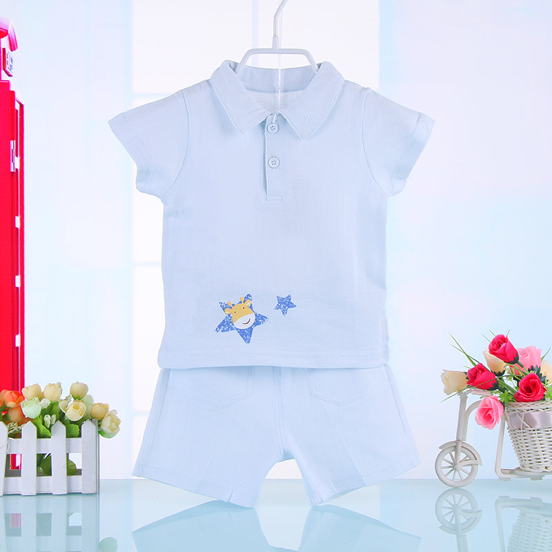 2015夏装宝宝休闲服0-3岁韩版婴幼儿童外出4206(蓝色 80cm)图片大全