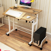 明佳友 简易笔记本电脑桌办公台式家用简约移动升降学习写字书桌子M630 白枫木色(古橡木色)