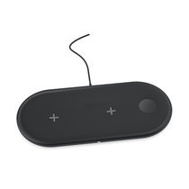 无线充电器MagSafe磁吸式苹果专用15W无线快充airpods2pro耳机手表iWatch三合一无线充(黑色)