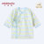 小米米minimoto新生儿婴儿宝宝和尚服后弧防湿和袍(粉蓝-和短袍 59cm（3-6个月）)