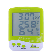 雨花泽（Yuhuaze）彩色电子温湿度计 大屏幕带时间/日期/华氏度转换温度计（荧光绿） YHZ-287