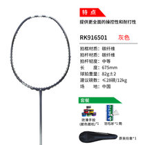 Adidas羽毛球拍全碳素超轻进阶单拍专业碳纤维阿迪达斯球拍RK916501(RK916501灰色 单只)
