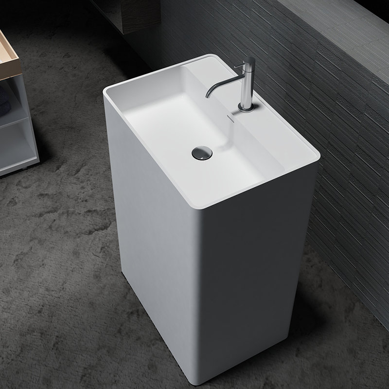 【其他品牌gm-3001面盆图片】落地式立柱盆 洗手盆独立一体式 人造石