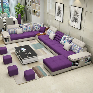 深紫色沙发配垫效果图图片