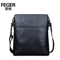 FEGER斐格男包单肩包竖款牛皮商务斜挎包8991-1