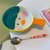 ins超萌可爱卡通燕麦早餐碗少女学生手柄陶瓷碗韩式餐具家用创意(黄色萌鸭+草莓勺)