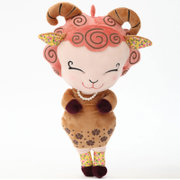 新年创意贵妃羊 毛绒玩具 羊 卡通羊 公仔布娃娃 生日礼物 羊年吉祥物 小羊 羊娃娃 山羊 36cm(棕色)