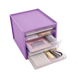 爱丽思IRIS  彩色树脂桌面办公文件储物整理盒收纳柜PKC-5M(紫色)