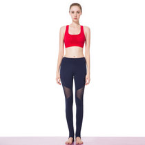 凯仕达新品女款时尚修身显瘦瑜伽服户外运动健身套装 B6028(女款-红色/蓝色 XL)