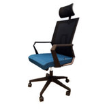 阁瑞馨升降转椅网椅办公椅电脑椅职员椅培训椅会议椅带头枕(蓝色 ZMD-038)
