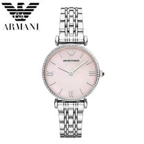 阿玛尼ARMANI手表 时尚简洁圆盘 间金钢带商务石英男士手表 镶钻女表 AR1779