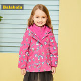 巴拉巴拉女童外套秋装2018新款儿童冲锋衣小童宝宝韩版洋气两件套(90cm 红色调)