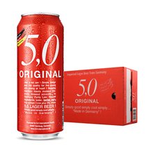 5.05,0德国进口拉格窖藏大麦黄啤清爽型口感500mL*24听罐装 原装整箱装