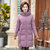 女士中老年羽绒服女中长款时尚洋气大码棉衣袄妈妈冬装外套9106(粉红色 XL)