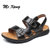 MR.KANG男凉鞋沙滩鞋休闲男鞋皮鞋透气牛皮鞋软底皮鞋9893(44)(黑色)