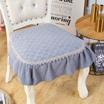 欧式加大餐椅垫椅套防滑餐桌布艺蕾丝四季通用垫中式凳子椅子坐垫(亚浅灰色)