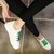 2017夏季新款韩版镂空时尚平底小白鞋学生运动女鞋系带休闲鞋(绿色 40)