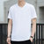 短袖T恤男V领纯色2021夏季新款含桑蚕丝中青年男士上衣莫代尔汗衫男(白色 XXXL)