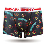 DarkShiny 缤纷夏威夷风 卡哇伊汉堡王 男式平角内裤「MBON57」(黑色 S)