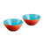 意大利 GUZZINI 多彩沙拉碗小吃盘果盘 二件套 12cm 国美厨空间(蓝红)
