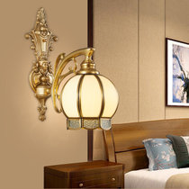 欧菲玛丽 欧式壁灯大气奢华卧室床头客厅全铜LED灯具(暖光光源 单头)