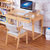 一米色彩 书桌 电脑桌 家用实木学生写字台办公桌橡胶木新中式书房家具(原木色 1.2米/单桌)