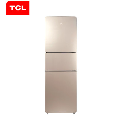 TCL BCD-207TWF1 三门式冰箱家用 电脑温控节能 风冷无霜 三开门(流光金 207升)