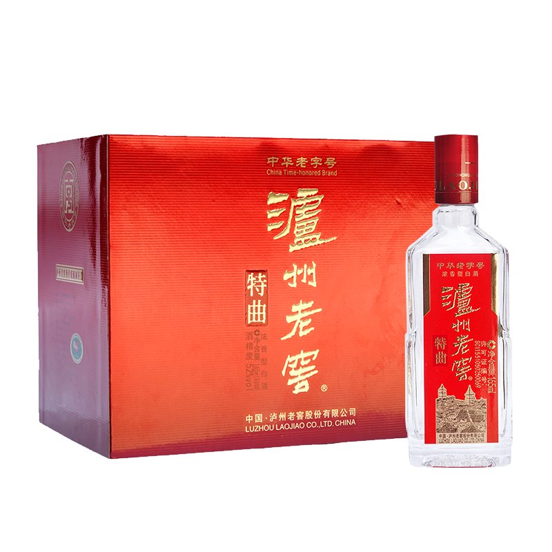 酒圖片】瀘州老窖特曲 52度 三兩三 濃香型高度白酒 165ml*6瓶(2018版