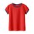 艾米恋纯棉短袖白色t恤女装夏季2021新款潮上衣修身打底衫衣服(红色 S)