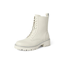 森达2021冬季新款商场同款时尚串珠休闲粗跟女中筒马丁靴4AV01DZ1(米白 35)