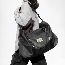 班哲尼旅行包单肩斜跨健身包大容量行李包手提包单肩包黑 加大容量多用途