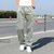 BEBEERU多袋裤工装裤纯色裤男长裤潮直筒加肥大码休闲男户外裤子 AT(XL AT2229-浅灰)