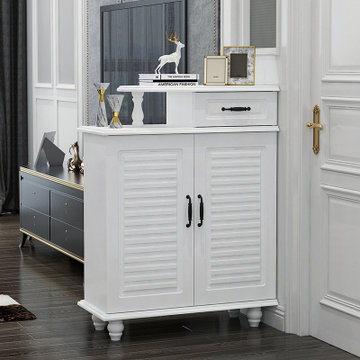 鞋柜家用门口大容量客厅隔断玄关柜镂空欧式半截双面大容量储物柜组装