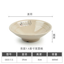 密胺拉面碗塑料面条汤碗馄饨碗餐厅创意斗笠碗仿瓷商用麻辣烫大碗(C035-7.5（年年有鱼亮面） 默认版本)