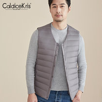 CaldiceKris （中国CK）男士V领马甲羽绒服CK-F950(深灰色 L)