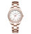 宝柏士（BLWRX）超薄夜光BL126300钢壳钢带女款手表(全玫瑰金条钉贝面)